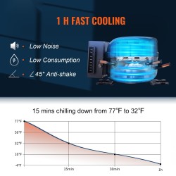 Kompressorijääkaappi 35 l kannettava kaksivyöhykkeinen autoon ja kotiin PP+ABS-kuori HIPS-sisäosa