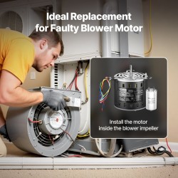 Puhallinmoottori 1/5 hevosvoimaa 220V 3-nopeuksinen 10mmx20mm akseli kondensaattori mukana