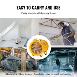 Poistopuhallin siirrettävä sylinterimallinen teräsrunkoinen halkaisija 304,8 millimetriä 500 wattia 3 metrin virtajohto