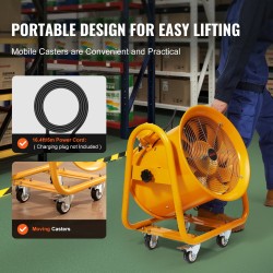 Siirrettävä kanavapuhallin teräsrunkoinen 406 millimetriä kantokahvalla työtiloihin