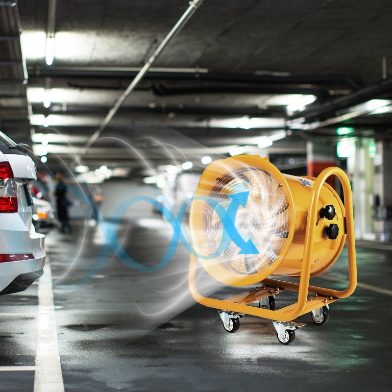 Siirrettävä kanavapuhallin teräsrunkoinen 406 millimetriä kantokahvalla työtiloihin