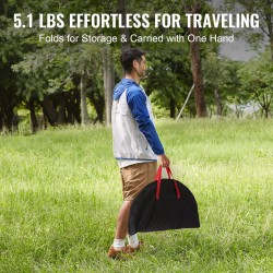 Taitettava retkipöytä kaksikerroksinen 600D Oxford kangas teräsrunko 720x720 mm 25 kg