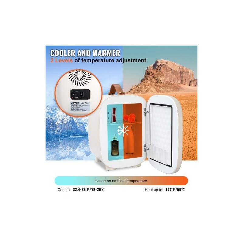 Minijääkaappi 4 L 6 purkkia alumiinisisävuoraus viilennys ja lämmitys USB ja verkkovirtainen