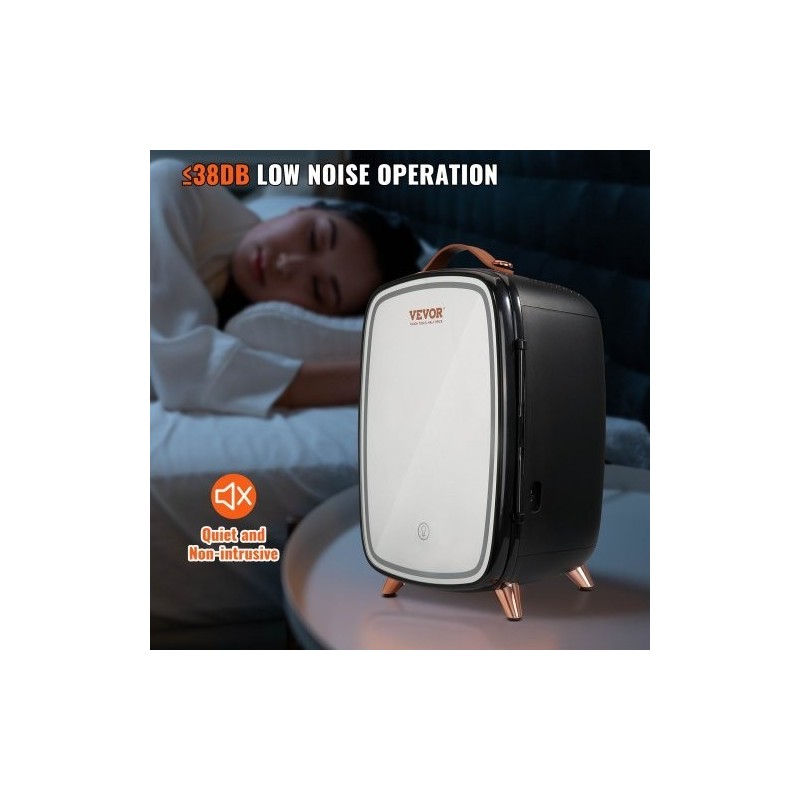 Pieni jääkaappi kuuden litran kahdeksalle tölkille termoelektrinen jäähdytys ja lämmitys