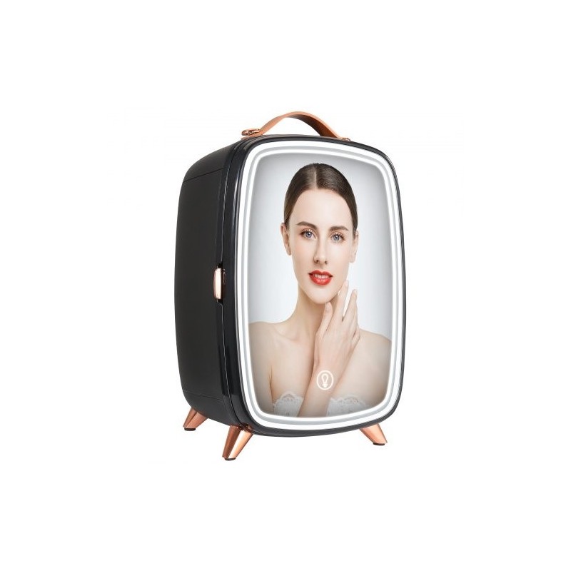 Pieni jääkaappi kuuden litran kahdeksalle tölkille termoelektrinen jäähdytys ja lämmitys