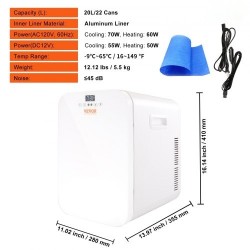 Minijääkaappi 20 l 22 tölkkiä viilennys ja lämmitys 12V verkkovirralla