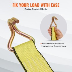 Räikkäkiristysliinat 4 kpl polyesteri 50 mm 4,6 m 2268 kg murtolujuus