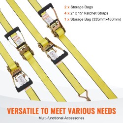 Räikkäkiristysliinat 4 kpl polyesteri 50 mm 4,6 m 2268 kg murtolujuus