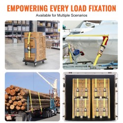 Räikkäkiristeiset kuormaliinat 4 kpl polyesteri 50 millimetriä ja 8 metriä