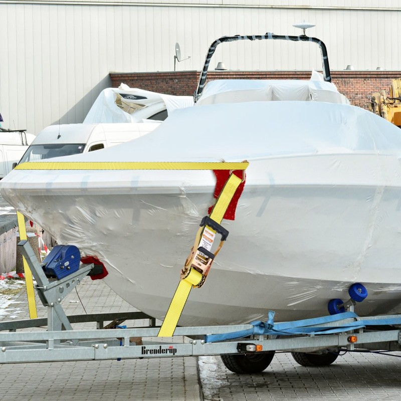 Räikkäkiristeiset kuormaliinat 4 kpl polyesteri 50 millimetriä ja 8 metriä