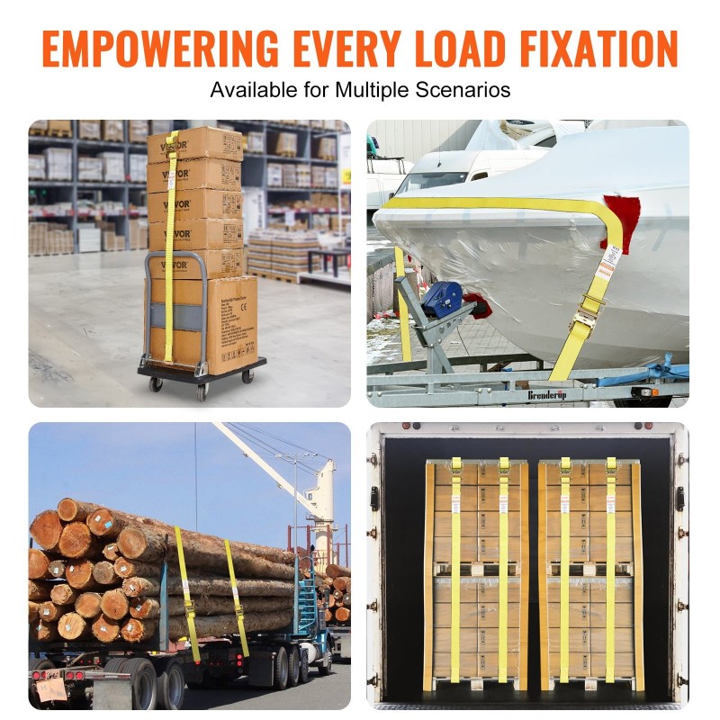 Räikkäkuormaliinat polyesteri 0,05 m x 4,6 m 8 kpl murtolujuus 1995,8 kg