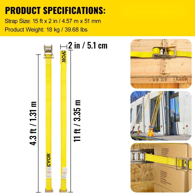 Kiristysliinasarja E-kiskoihin 18 kpl polyesteriliinoja 4,57 m ja 5 cm räikillä jousilukituksilla