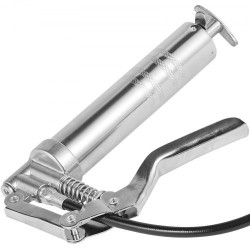 Pistoolikahvainen rasvaprässi hiiliteräs alumiiniseos 120 cm3 korkeapaineinen joustavalla letkulla