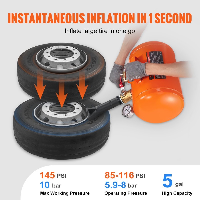 Rengashelman istutuspaineastia alumiinirunkoinen 19 litraa 5,9–8 bar turvaventtiilillä