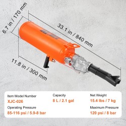 Rengaspaukutin 8 L alumiinirunko 5,9–8 bar pistoolikahva
