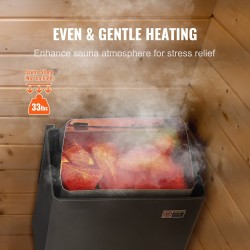 Sähkökiuas 8 kW seinäasennettava ruostumaton teräs 8–12 m³ 3 h ajastin