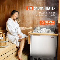 Sähkölämmitin 8 kW seinäasennus 8–12 m³ ruostumaton teräs 430 3 h ajastin