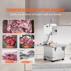 Sähkökäyttöinen luusahakone 2200 wattia ruostumatonta terästä 0–180 mm 6 terää ammattikäyttöön