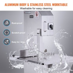 Sähkökäyttöinen luusahakone 2200 wattia ruostumatonta terästä 0–180 mm 6 terää ammattikäyttöön