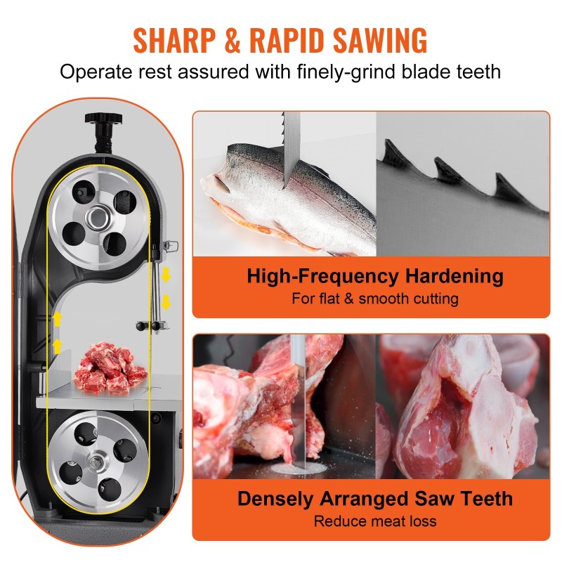 Vannesahanterät hiiliterästä 5 kpl 1650x16x0,56 mm lihalle ja luille