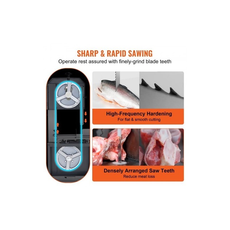 Lihabandsausterä hiiliteräs 2020x16x0,56 mm 5 kpl lihan ja luiden leikkaamiseen