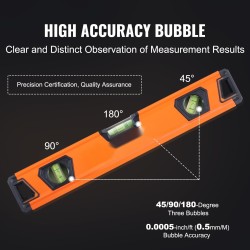 Vatupassisarja alumiiniseos magneettinen neliosainen kolme kuplaputkea iskunkestävä 48/24/16/10 tuumaa