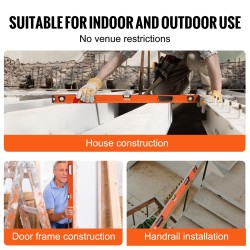 Vatupassisarja alumiiniseos magneettinen neliosainen kolme kuplaputkea iskunkestävä 48/24/16/10 tuumaa