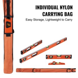 Vatupassisarja alumiiniseos magneettinen neliosainen kolme kuplaputkea iskunkestävä 48/24/16/10 tuumaa