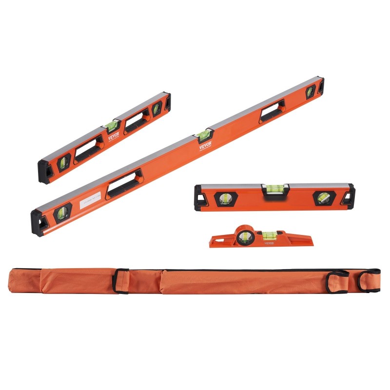 Vatupassisarja alumiiniseos magneettinen neliosainen kolme kuplaputkea iskunkestävä 48/24/16/10 tuumaa