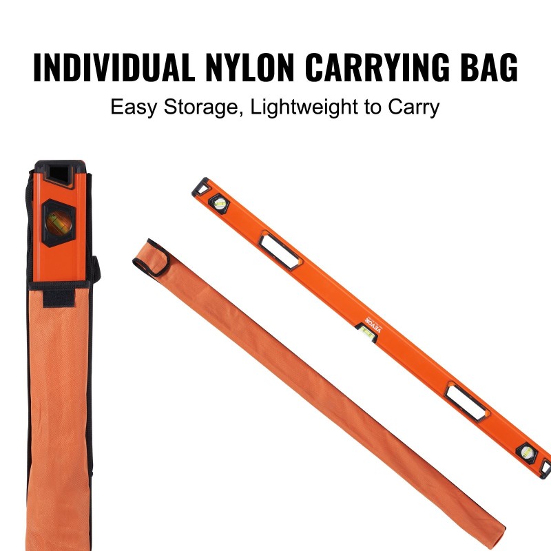 Kuplavesivaaka alumiinirunkoinen 1222 mm 3 kuplaa 0, 45 ja 90 astetta iskunkestävä