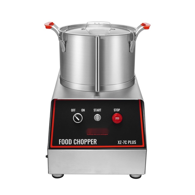 Monitoimikone vihanneksille ruostumatonta terästä 7QT-kulho 750W 2 S-muotoista terää