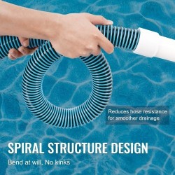 Allasimuriletku 38 millimetrin halkaisija 9,1 metrin pituus tyhjennykseen ja imurointiin