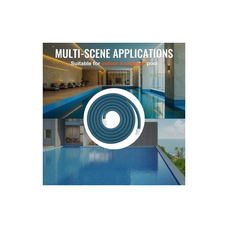 Allasimuriletku 38 millimetrin halkaisija 9,1 metrin pituus tyhjennykseen ja imurointiin