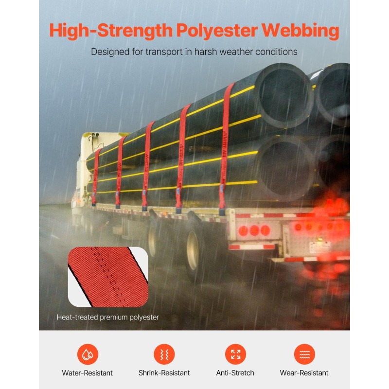 Vinssihihnat polyesteri 10 kpl 9,1 m 2,7 t työkuorma litteä koukku