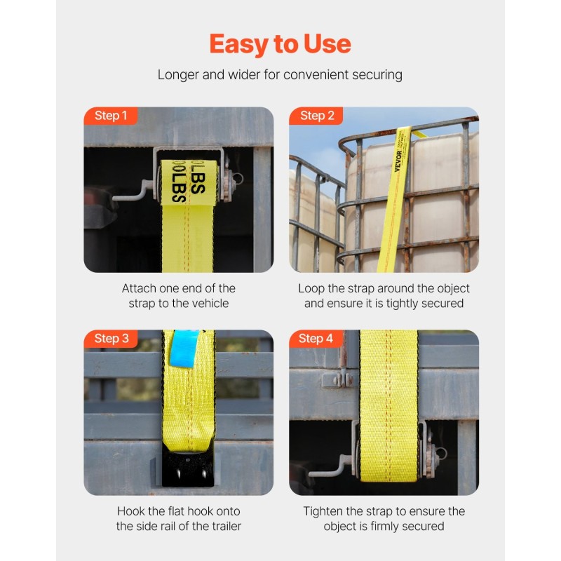 Vinssihihnat polyesteri 10,2 cm 9,1 m 2,7 t työkuorma 4 kpl