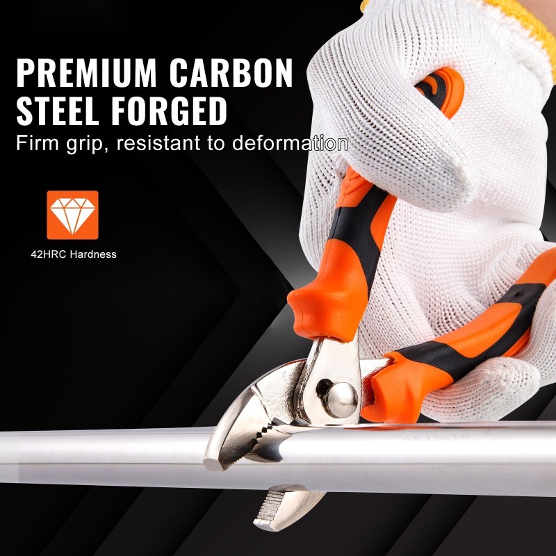 Pihdisarja 8-osainen korkeahiiliteräs raskaisiin töihin sisältää urapihdit jakoavaimen ja työkalulaukun