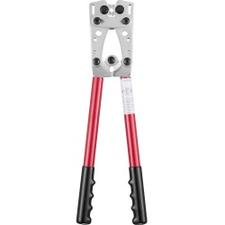 Kaapelikenkäpuristin karkaistu teräsrunko viputoiminen kahva 6 50 mm puristusalue 60 kpl alumiinirenkaita