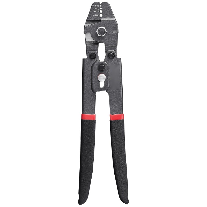 Puristustyökalu vaijerille 0,1–2,2 mm teflonpinnoitettu sisältää vaijerileikkurin ja 160 alumiiniholkkia