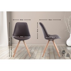 Pyöreä keinonahkainen ruokailutuoli pyökkijaloin mukava ja tukeva