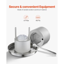 Jäätimanttipuristin lentokonealumiini 65 mm mukana jääpihdit ja tippatarjotin viskille ja cocktaileille