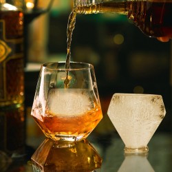 Jäätimanttipuristin lentokonealumiini 65 mm mukana jääpihdit ja tippatarjotin viskille ja cocktaileille