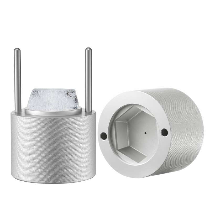 Jäätimanttipuristin lentokonealumiini 65 mm mukana jääpihdit ja tippatarjotin viskille ja cocktaileille