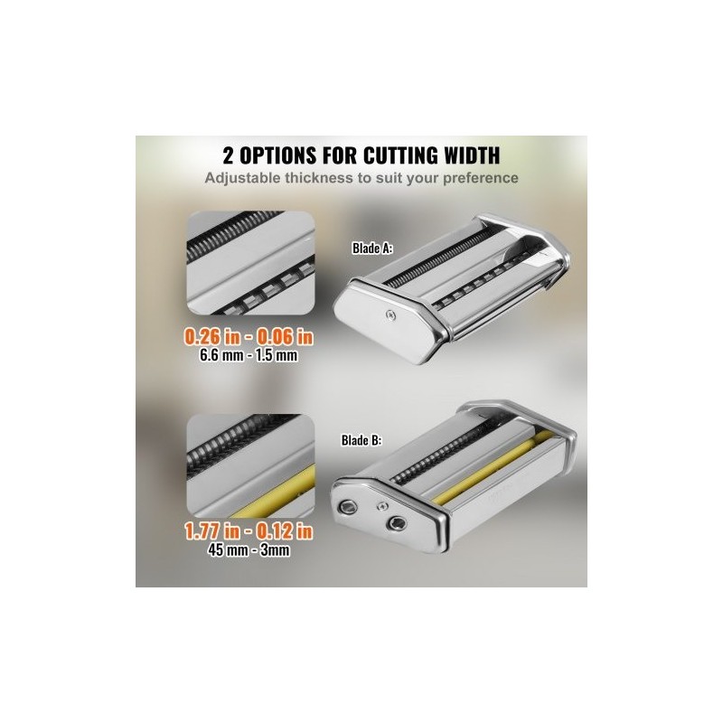 Sähköinen pastakone 430-ruostumatonta terästä 9 säädettävää paksuutta kahdella leveydellä