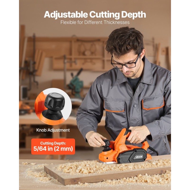 Sähköinen käsihöylä 82 mm leikkuuleveys 650 W 2 mm 2 terää