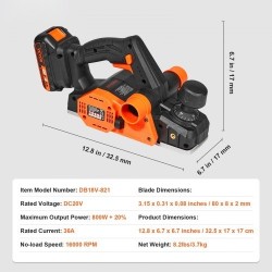 Johdoton sähköhöylä 82,5mm höyläysleveys 2mm syvyys kestävät terät kaksisuuntainen purunpoisto