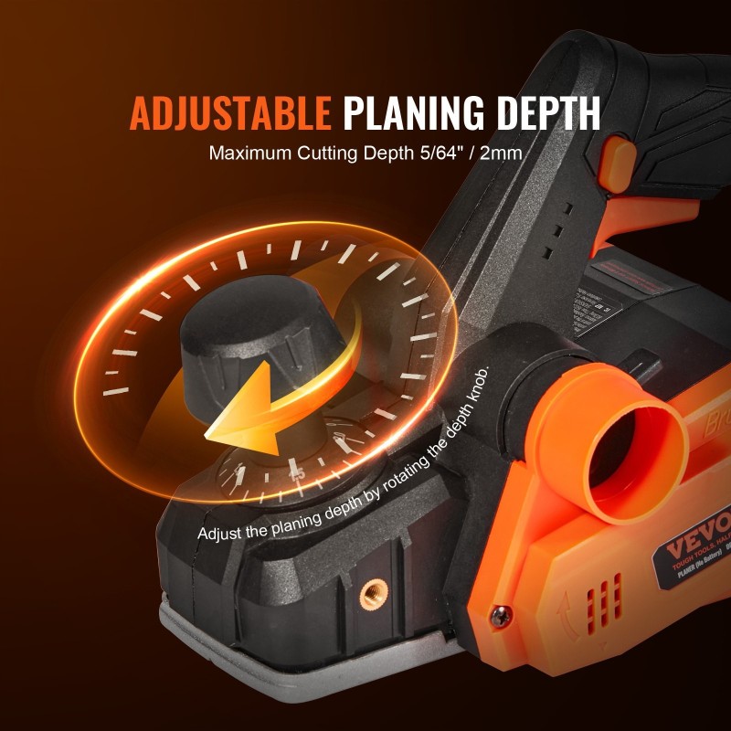 Johdoton käsihöylä 82,6 mm höyläysleveys 2 mm höyläyssyvyys korkeakovuiset terät kaksisuuntainen purunpoisto