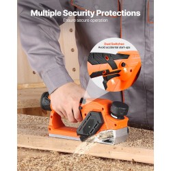 Akkukäyttöinen käsihöylä 56 mm leikkuuleveys harjaton moottori 12 V 2 Ah