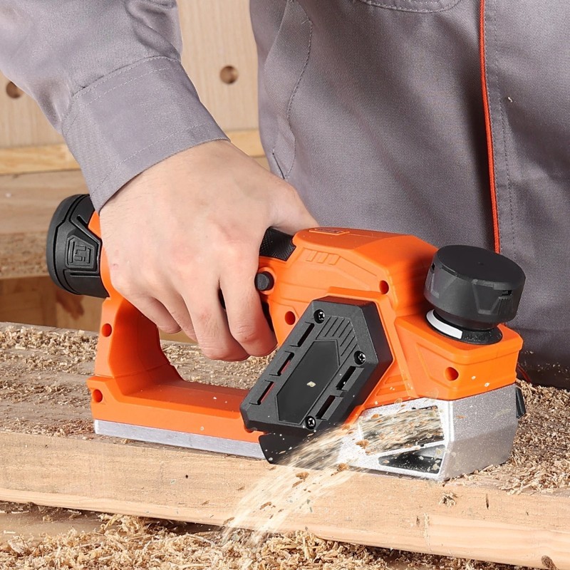 Akkukäyttöinen käsihöylä 56 mm leikkuuleveys harjaton moottori 12 V 2 Ah