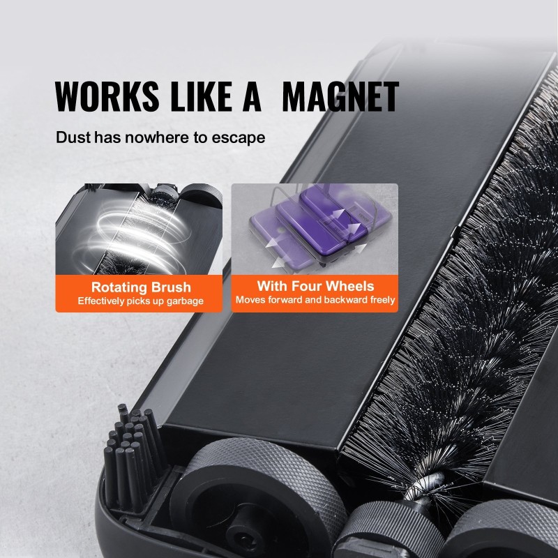 Käsikäyttöinen matonlakaisin 200 mm työleveys 300 ml pölysäiliö matoille ja koville lattiapinnoille