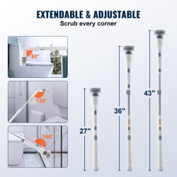 Sähköinen pyörivä pesuharja langaton kaksi nopeutta yhdeksänkymmenen minuutin käyttöaika teleskooppivarsi neljä harjapäätä